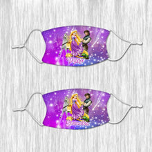 Load image into Gallery viewer, Rapunzel Face mask with name
