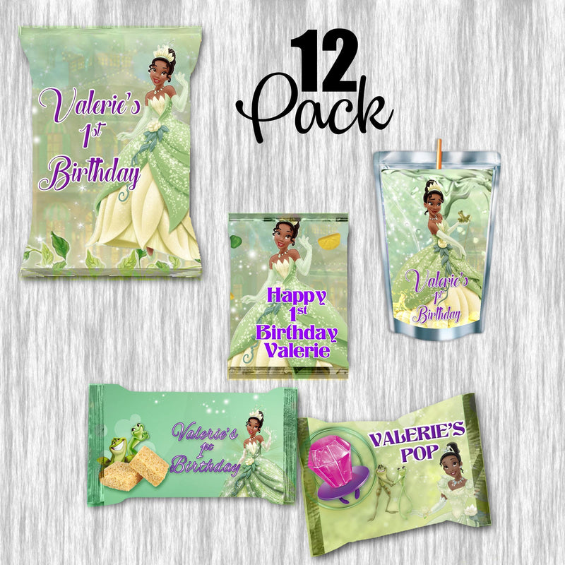 Tiana Bundle Party Labels or Finished Snacks