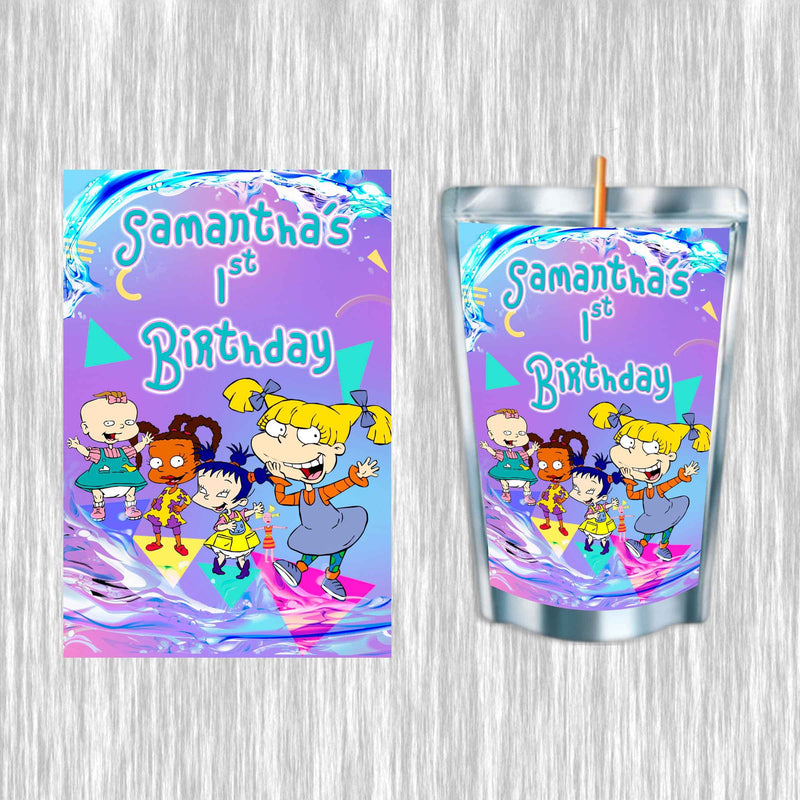 Rugrats purple Bundle Party Labels or Finished Snacks