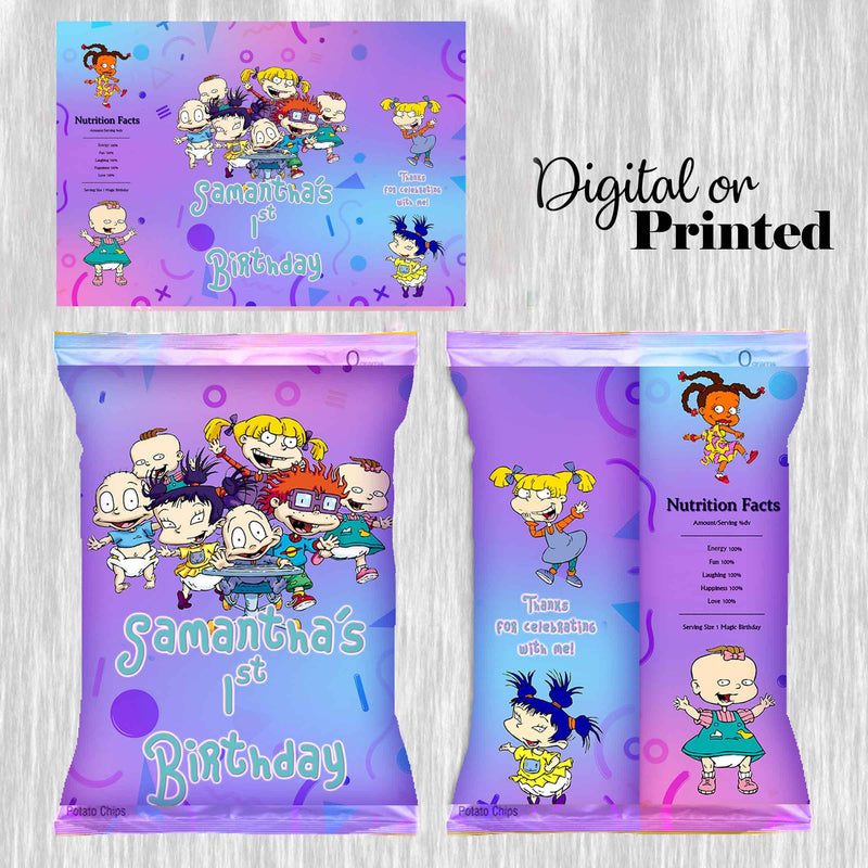 Rugrats purple Bundle Party Labels or Finished Snacks