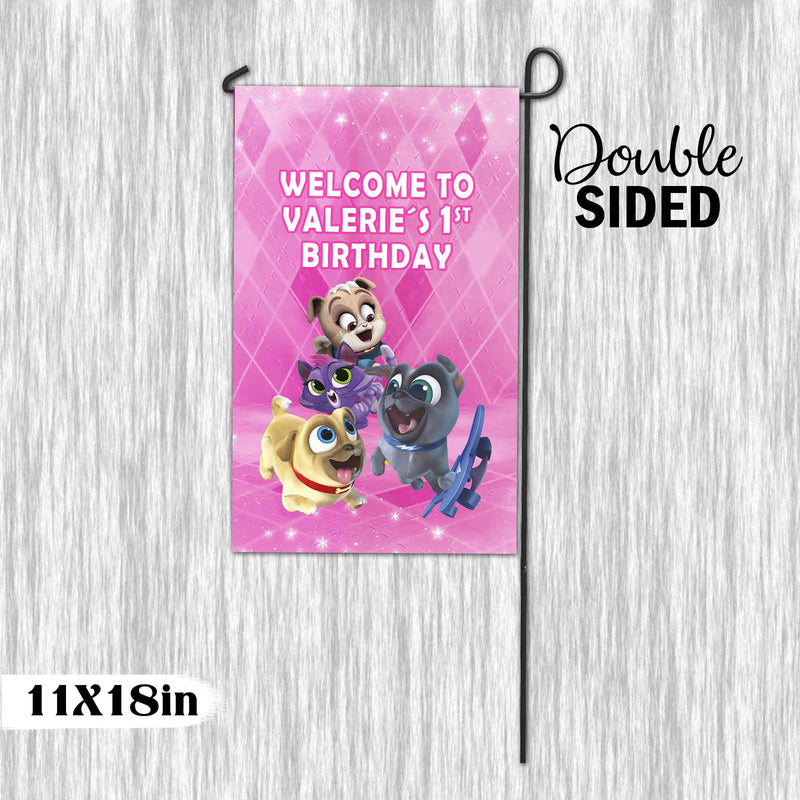 Puppy Dog Pals Garden Flag with pole - Garden Sign - 11x18in double sided