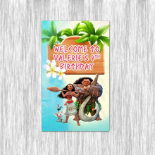 Load image into Gallery viewer, Moana Garden Flag with pole - Garden Sign - 11x18in double sided
