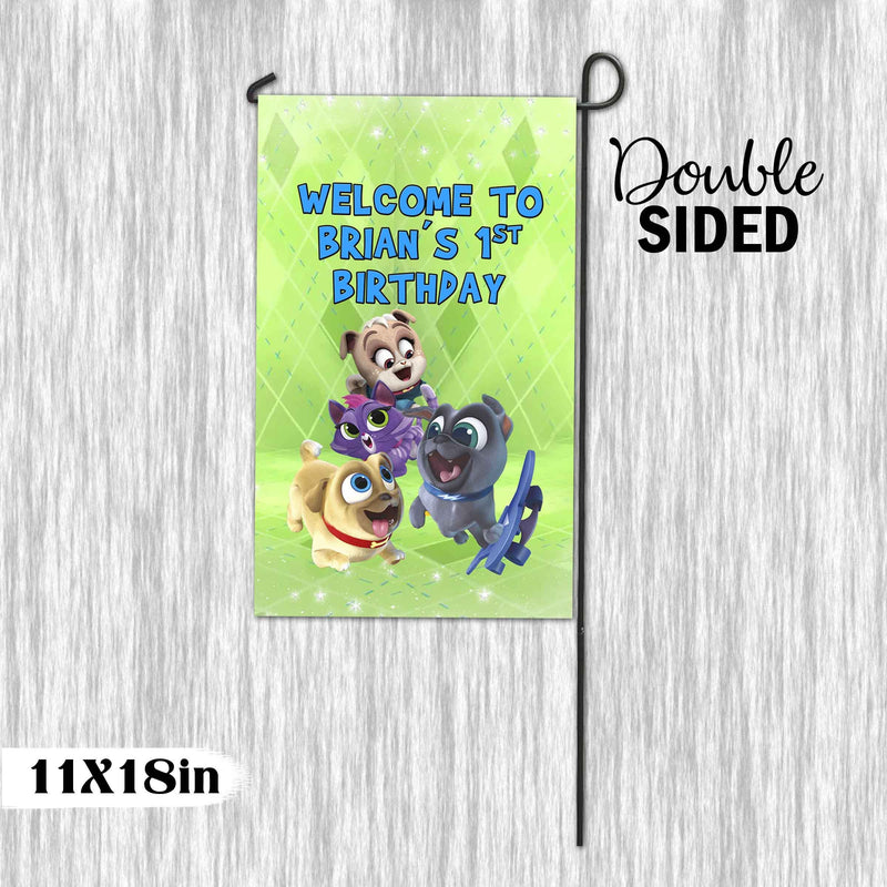 Puppy Dog Pals Garden Flag with pole - Garden Sign - 11x18in double sided