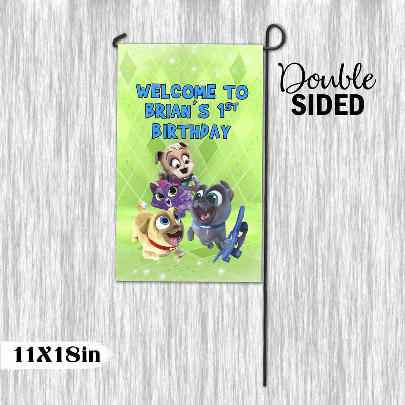 Puppy Dog Pals Garden Flag with pole - Garden Sign - 11x18in double sided